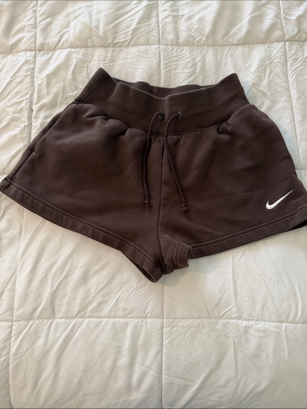Nike Women's Phoenix Dark Brown Shorts with Swoosh
